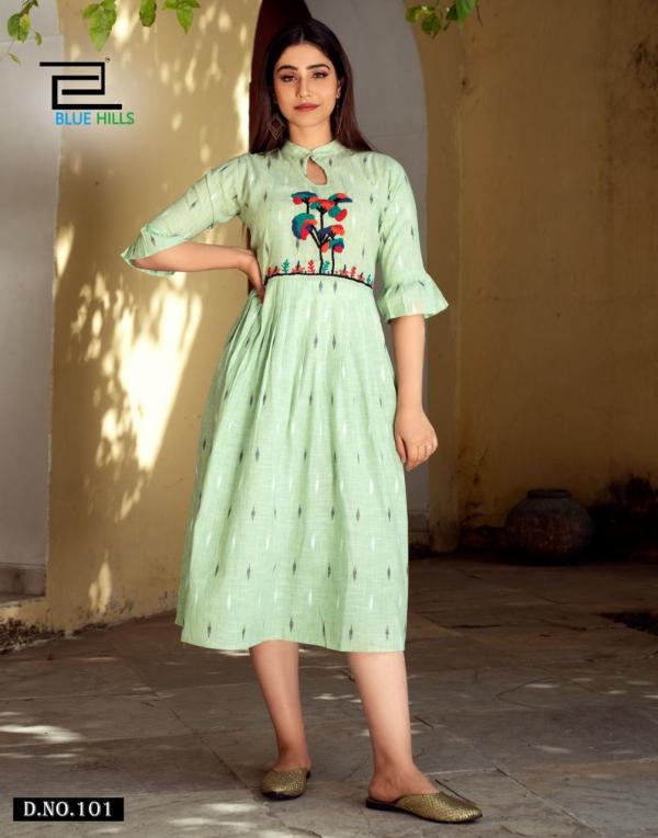 Blue Hills Sugar Rayon Beautiful Thread Work Kurti